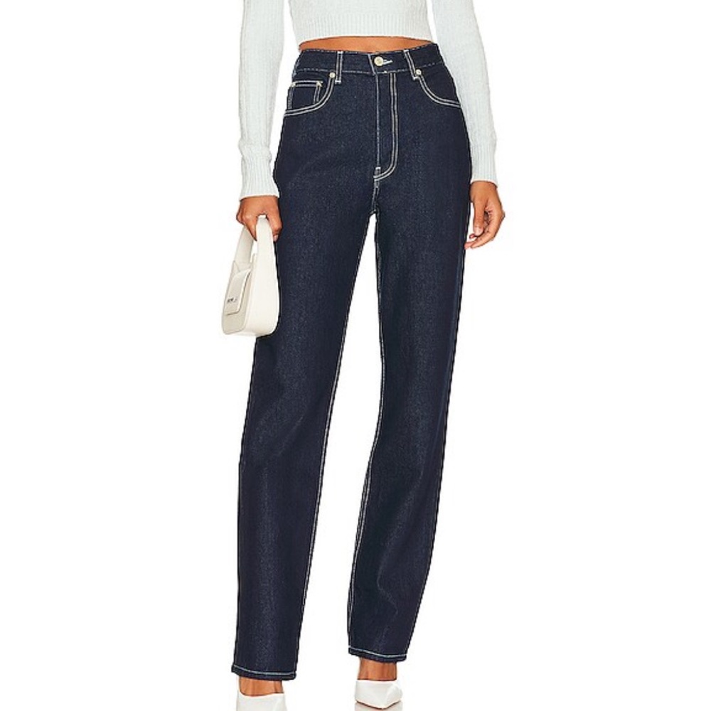 High Rise Straight Jeans in Midnight